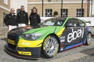 eBay Motors’ BMW 1-series with drivers Rob Collard, Nick Foster and Colin Turkington. Image courtesy of btcc.net