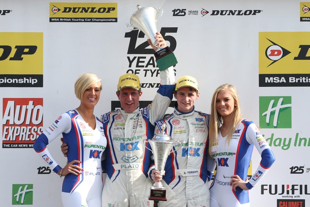 MG celebrate a 1-2 in the first race of the day.