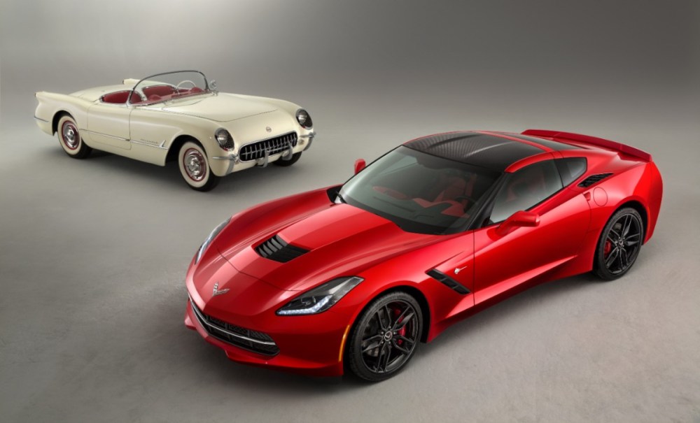 C7 Stingray meets 60 year old C1 Corvette.